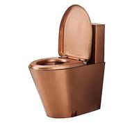 Siphon WC double chasse d'eau en acier inoxydable 304, design monobloc à haute efficacité, siège à fermeture douce, double cuvette confortable