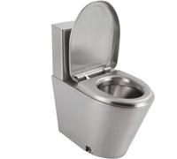 Siphon WC double chasse d'eau en acier inoxydable 304, design monobloc, anti-gel, anti-fissures, idéal pour les hôpitaux et les toilettes publiques