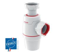 Wirquin 30722154 Siphon lavabo Néo blanc Ø40 réglable, compact, zéro fuite