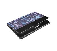 siphylline Arrows Porte-cartes de visite ultra fin avec rangement en cuir et acier inoxydable pour homme ou femme