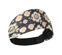 siphylline Bandeau élastique plat à motif géométrique octogonal, fleur octogonale, antidérapant, pour femmes, pour les exercices de volley-ball, la gym, le maquillage