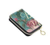 siphylline Be Mine Portefeuille en cuir avec fermeture éclair pour femme Motif floral William Morris Bleu sarcelle pêche