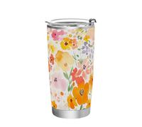 siphylline Beauty Summer Flowers Tasse isotherme en acier inoxydable avec couvercle pour salle de sport réutilisable 591 ml