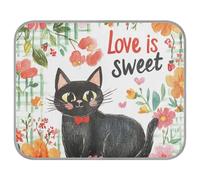 siphylline Black Cats Love is Sweet Summer Couverture rafraîchissante pour chien Grand lit auto-rafraîchissant pour chats pour cochon Extérieur Unique cama rafraîchissant para Perros S