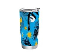 siphylline Blue Summer - Tasse en acier inoxydable avec couvercle anti-fuite - Tasse de voyage isotherme pour la chaleur et les voyages - Tasse à café de 591 ml