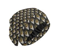 siphylline Bonnet de sommeil réversible en satin pour alopécie et perte de cheveux - Bonnet kitsch pour adolescent - Style afro Samouraï Paon Or Blanc