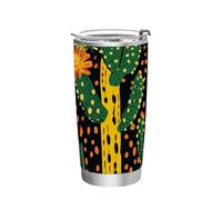siphylline Cactus Summer Desert Mugs en acier inoxydable pour chaud et froid avec couvercle anti-fuite 591 ml pour voyage simple gobelet isotherme de 591 ml