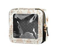 siphylline Cartoon Fantasy Gold Christmas Pinetree Trousse de maquillage transparente Sacs de voyage pour articles de toilette Trousse de maquillage en cuir pour voyage, dessin animé Fantasy Gold
