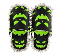 siphylline Chaussons en microfibre pour nettoyer les sols de la maison, Spooky Green Monsters Halloween, Medium
