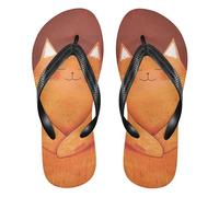 siphylline chubby big orange cat flip flop en caoutchouc pour femme essential women flip for yoga, Chubby Big Orange Cat, Small