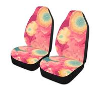 siphylline Dreamy Coral Abstract Lot de 2 housses de siège décoratives lavables pour SUV Rouge