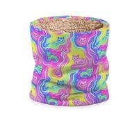 siphylline Écharpe d'hiver motif chat avec vagues mystères violettes pour l'extérieur par temps froid, masque épais et coupe-vent pour homme et femme