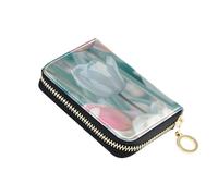 siphylline Flower Dreams Portefeuille en cuir pour carte avec fermeture éclair et blocage RFID pour homme