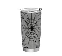 siphylline Goth Grey Halloween Spider Web Tasse à café en acier inoxydable avec couvercle Tasse à café de voyage pour le camping Simple Gobelet 591 ml 591 ml