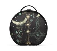siphylline Gothicstyle Darkness Cross Moon Stars Trousse de maquillage verticale autoportante étanche pour femme avec séparateurs réglables 27,9 cm