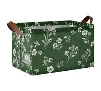 siphylline Grand panier de rangement tendance vert foncé avec poignées pour la maison, le bureau, le placard, les vêtements, les jouets