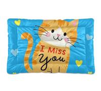 siphylline I Miss You Lit mignon marron pour chat chien chat doux confortable dessous antidérapant tapis pour chiens moyens/grands 91,4 x 61 cm