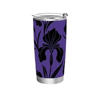 siphylline Indigo - Tasse à café isotherme tendance en acier inoxydable avec couvercle - Tasse à café de voyage de 591 ml pour gobelet isotherme esthétique de 591 ml