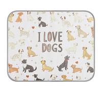 siphylline Love Dogs Tapis de refroidissement d'été pour chien et chat - Imperméable - Blanc - Taille S
