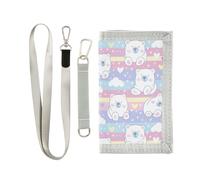 siphylline Polar Bear Portefeuille à trois volets pour homme avec cordon, dessin animé ours polaire, 1 size