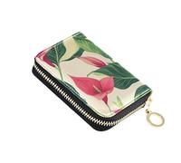 siphylline Portefeuille chic en cuir rouge Calla Lily pour femme avec 9 emplacements pour cartes RFID pour homme avec fermeture éclair