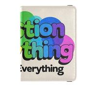 siphylline Question Everything Porte-passeport en cuir Ultra fin