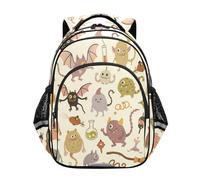 siphylline Sac à dos de sport pour filles, garçons, étudiants, sacs à dos pour enfants, sac à dos de voyage, sac à dos monstres, dessin animé, vintage, Monstres Mignon Dessin animé Vintage, M