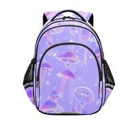 siphylline Sac à dos d'école de voyage pour garçons et filles, sac à dos de voyage pour enfants, sac à dos de voyage, Amériques fluo, shroom romance, lilas, Neon Americas Shroom Romance Lilas, Medium