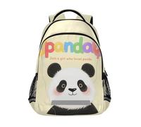 siphylline Sac à dos mignon Just A Girl Who Loves Panda pour enfants filles avec grands sacs à livres pour mochila élémentaire para ni?os