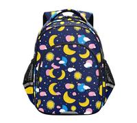 siphylline Sac à dos pour école primaire pour adolescentes filles sacs d'école garçons décontracté sac à dos à bandoulière drôle paradis soleil lune, Funny Paradise Sun Moon, M