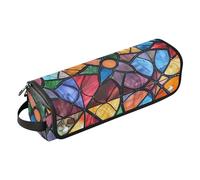 siphylline Sac de voyage pour outils de cheveux avec coussinet résistant à la chaleur pour outils chauffants, organiseur pour fer à lisser, fer à friser, sèche-cheveux, vitrail bohème pour femme,