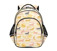 siphylline Sacs à dos à main pour enfants garçons/filles, sac à livres décontracté pour enfants, sac à dos poney lune, jaune pastel, Pony Moon Jaune pastel, M