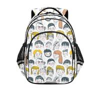 siphylline Sacs à dos à main pour garçons et filles, sac à livres pour l'école, les enfants, les voyages, les visages amusants des jeunes gens, Visages drôles de jeunes gens, Small