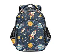 siphylline Sacs à dos à porter pour enfants, adolescents, garçons, sacs d'école primaire, sacs à dos décontractés pour garçons, sac de jour vintage, fusées, planètes, Planètes Vintage Rockets, M