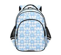 siphylline Sacs à dos cool pour adolescentes, sacs d'école, voyage, sacs à dos monstres, vichy bleu pastel, Monsters Vichy Bleu pastel, S
