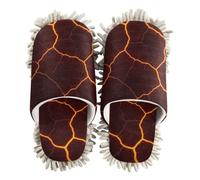 siphylline Serpillière en microfibre pour nettoyer la poussière de la maison, Volcano Lava Flow Motif craquelé Rouge, Medium