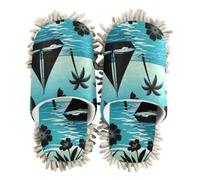 siphylline Serpillière lavable en microfibre pour chaussures, Night Sea Shore Arbre Sanglier Noir, Medium