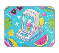 siphylline Summer Ocean Fruit Ice Cream Cartoon Blue Summer Cooling Pet Pad Self Cooling Cat Bed for Outside for Hamster Inside Amovible Camas frias para Perros S