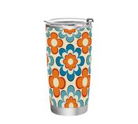 siphylline Tasse à café isotherme rétro tendance en acier inoxydable avec couvercle anti-fuite pour café de 591 ml - Gobelet isotherme réutilisable avec couvercle