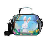 siphylline The Easter Bunny Is Hiding Eggs Lunch Box for Girls Grande capacité Lunch Boxes Women with Shoulder Strap Male Picnic
