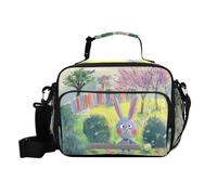 siphylline The Easter Bunny Is Hiding Eggs Lunch Box Women with Water Bottle Holder Crossbody Lunch Bag with Shoulder Strap Girls Outdoor