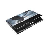 siphylline Thunder Bird Sea Porte-cartes de visite ultra fin en cuir et acier inoxydable pour voyage, maison ou bureau Noir