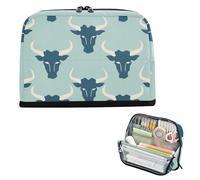 siphylline Trousse à crayons de grande capacité pour adolescents, style Jon Klassen, motif taureau, bleu layette