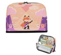 siphylline Trousse à crayons de grande capacité - Trousse de maquillage légère - Organisateur de rangement pour étudiants, fournitures scolaires - Motif dessin animé Superstar Fox Stage - Violet