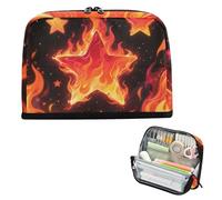 siphylline Trousse de transport de grande capacité sur pied, sac multi-usages pour université, étudiant, université, feu d'étoiles, rouge et noir