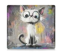 siphylline Un porte-carte grise et une assurance de voiture en cuir synthétique avec motif de chat de dessin animé, parfait pour carte d'identité, permis de conduire, cartes d'information clés de