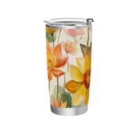 siphylline Water Lily Beauty Summer Flowers Bouteille en acier inoxydable résistant aux fuites Tasses à café réutilisables avec couvercles 591 ml
