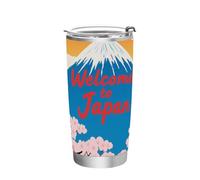 siphylline Welcome To Japan - Tasses de voyage en acier inoxydable avec couvercle - Pour l'école, le sport, la garderie, le camping et plus encore - 591 ml