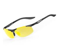 Siplion Lunettes de soleil pour homme avec verres polarisés et monture métallique ultra-légère en alliage d’aluminium et de magnésium - Jaune - M