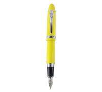 Sipliv 159 gros stylo plume de corps, plume moyenne, jaune brillant, pince argent